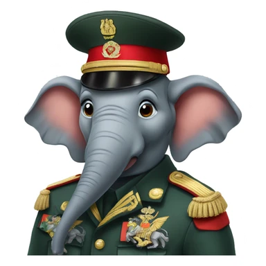 Elephant head in Russian military uniform sticker