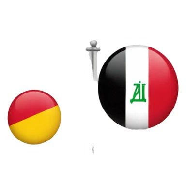 Mix flag Belgium, Iran and Germany  sticker