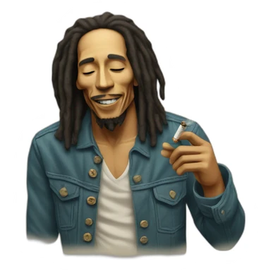 bob marley smoking doobie sticker