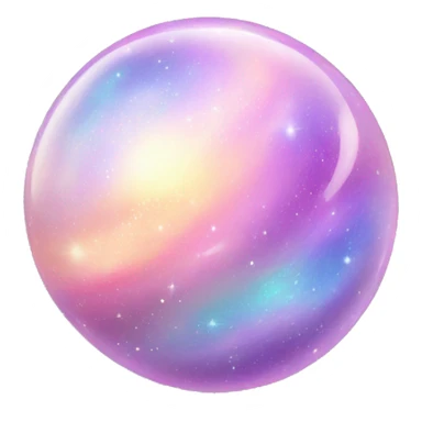 Swirling sparkly Pastel iridescent galaxy orb sticker