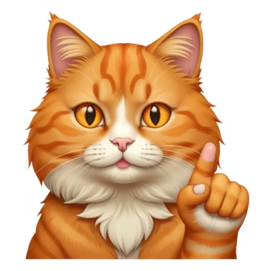orange cat showing middle finger  sticker