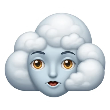 sarcastic moon side eye with cloud sticker