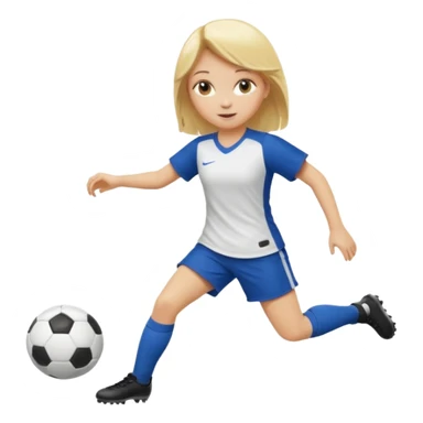 girl with blonde hair playing soccer sticker