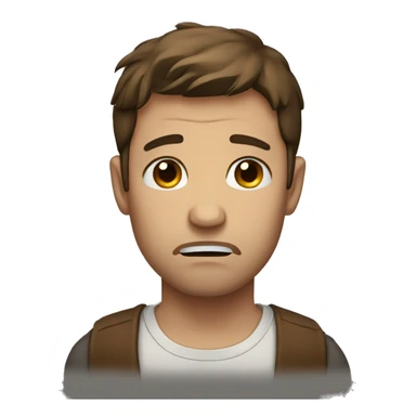 Sad brown haired man crying  sticker