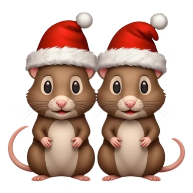 Rats with Christmas hats sticker