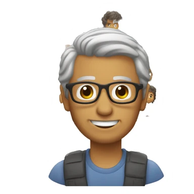 Persona poco pelo moreno con algunas canas de 50 años sticker