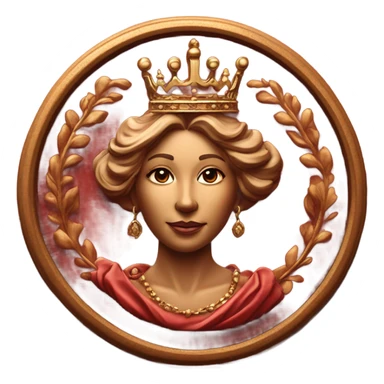 queen wax seal red circle sticker