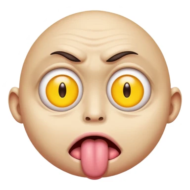 ugly pleading with eyes yellow emoticon🥺👀 emoji with tongue out sticker