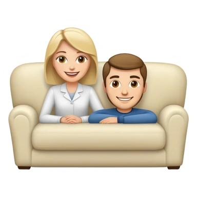 White Woman and man on couch  sticker