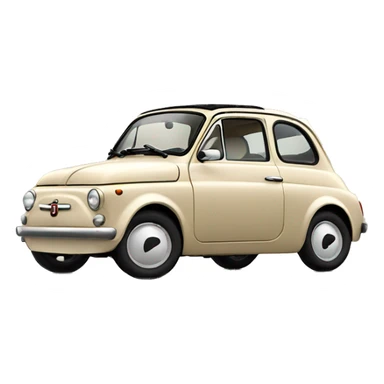 Fiat 500 red top beige body sticker
