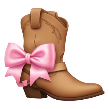 Cowboy boots with light pink bow  sticker