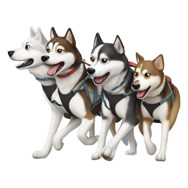 Snow dogs on sleds sticker