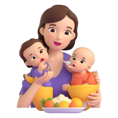 mom feeding baby sticker