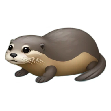 Loutre sur tortue sticker