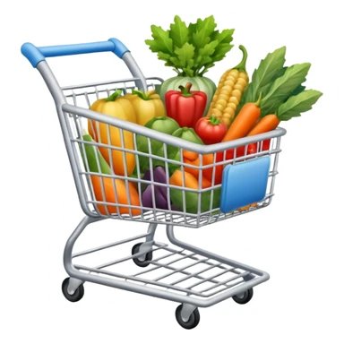 shopping cart silver with stuff sticker