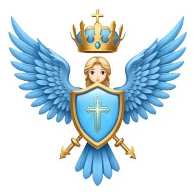 holy saint emblem with light blue wings sticker