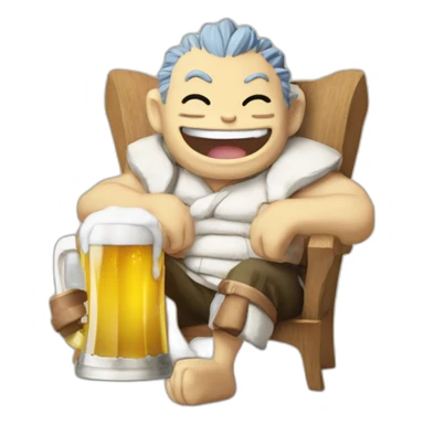 Happy de fairy tail qui tien une biere sticker
