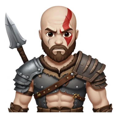 create a emoji for god of war kartos version with his wife of love blueheart sticker