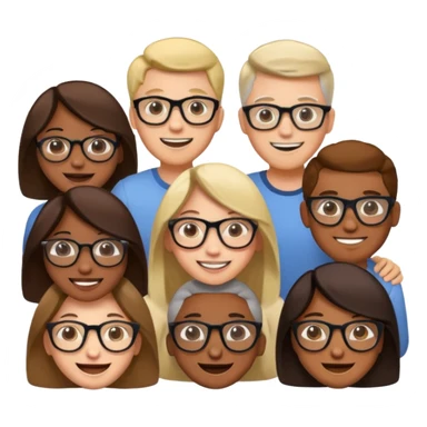 Generate a realistic emoji of someone a group of smart people sticker