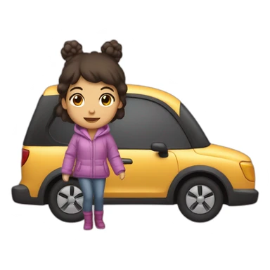 a girl in a furmule 1 car sticker
