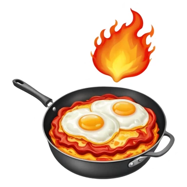 brain on fire with a pan with fried eggs sticker