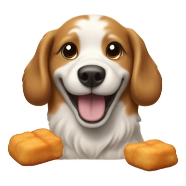 Dog eating chicken nuggets  sticker