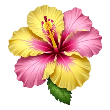 yellow and pink hibiscus flower sticker