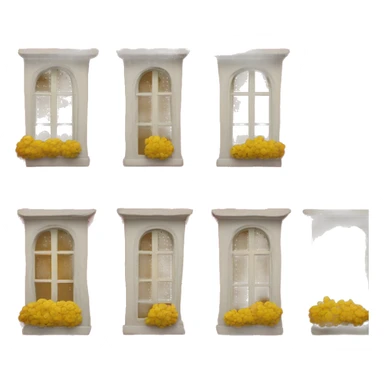 Red house with yellow dog in the window  sticker