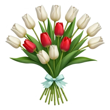 white tulip flower bouquet  sticker