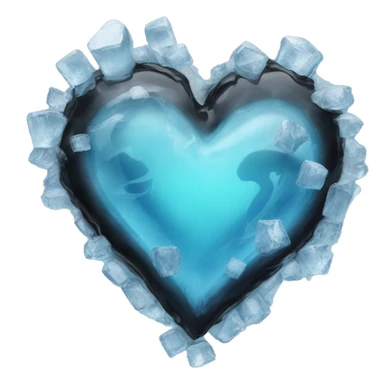 Black heart encased in ice sticker