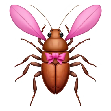 cockroach with pink ribbon pookie sticker