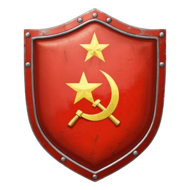 generate a very realistic shield with the USSR flag sticker
