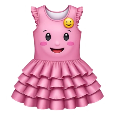 cute kawaii dress with happy smiling face and sparkles emoji style sticker