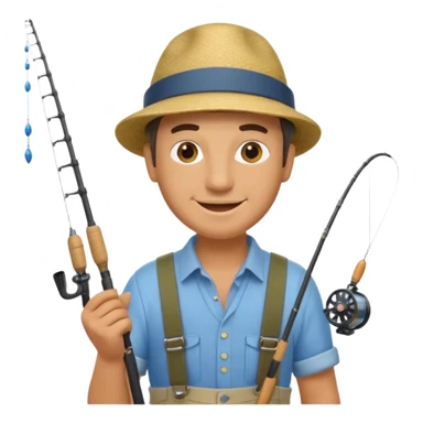 happy fisherman sticker