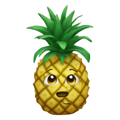 a thinking pineapple sticker