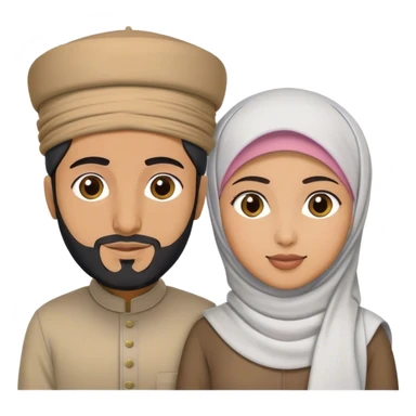 a muslim couple (hijabi and muslim man with topi) sticker