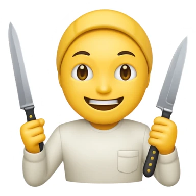 🙂 this emoji holding knife sticker