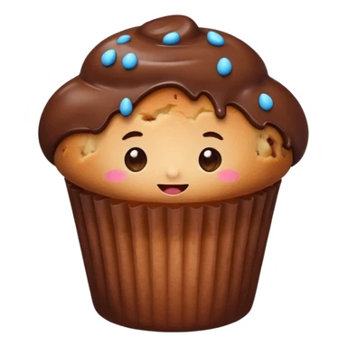 A cute little muffin with a cute face sticker