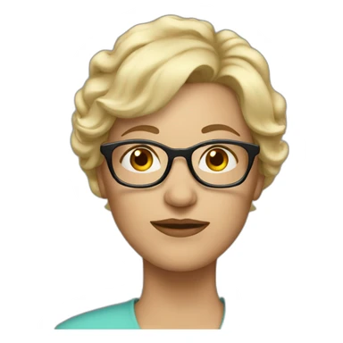 middle age woman blonde hair and glasses sticker