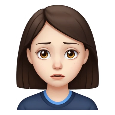 brunette girl with a suspicious/ cried/ judgmental look sticker