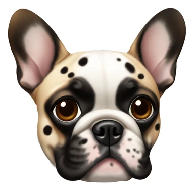 french bulldog with white, brown and black spots  sticker