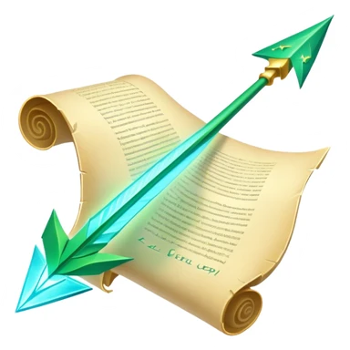A magical scroll with glowing edges, partially unfurled, has a big green arrow pointing upwards with the words "level up"
Sparkles or light effects around the edges
Color scheme: Parchment yellow with ethereal blue glow sticker