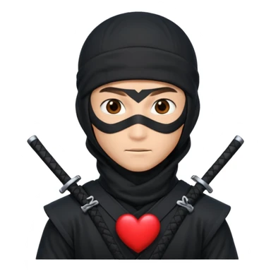 Ninja ojos de corazónes hombre sticker