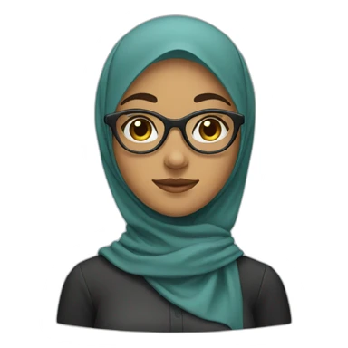 a girl with hijab and glasses sticker