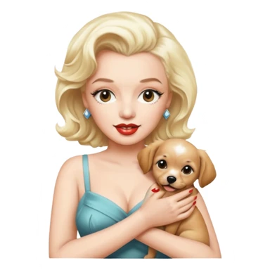 Marilyn Monroe, with dog sticker