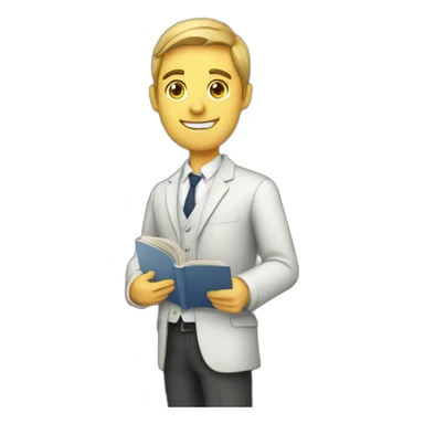 male english teacher with british flag and textbook sticker