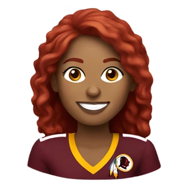 Washington redskins woman fan with red hair sticker