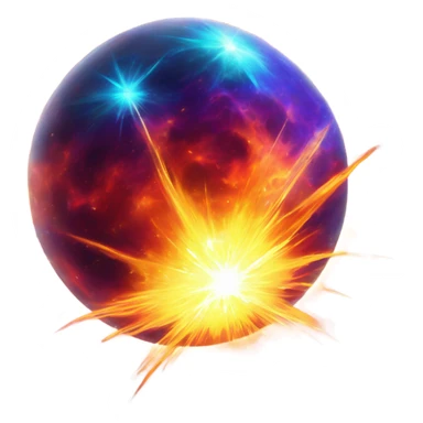 astral projection explosive star inside a ball sticker