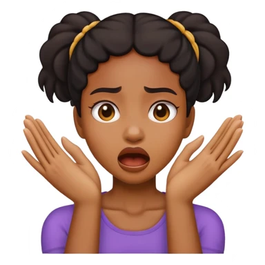 Black girl emoji choking itself with hands sticker