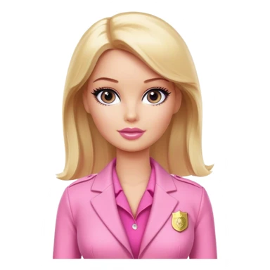 Blonde Barbie, pink outfit, FBI agent  sticker